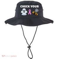 Check Your Boo Bees Funny Breast Cancer Awareness Halloween Gift Bucket Hat thumb 0