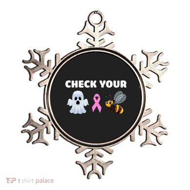 Check Your Boo Bees Funny Breast Cancer Awareness Halloween Gift Ornament