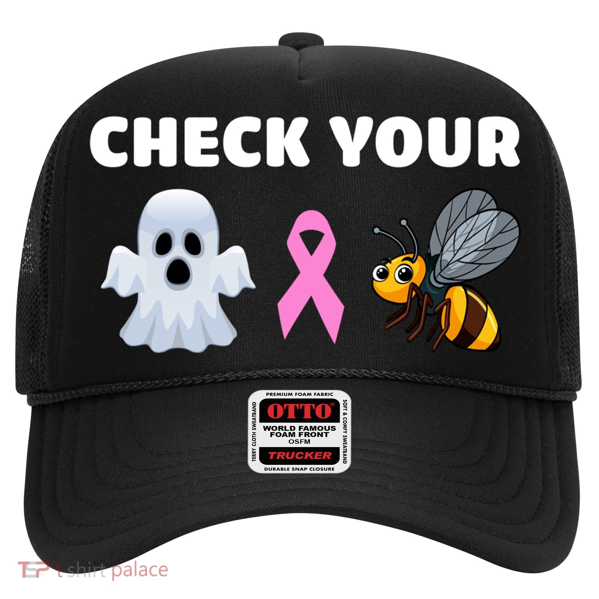 Check Your Boo Bees Funny Breast Cancer Awareness Halloween Gift Hat
