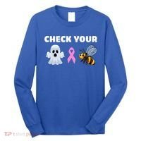 Check Your Boo Bees Funny Breast Cancer Awareness Halloween Gift Long Sleeve Shirt thumb 0