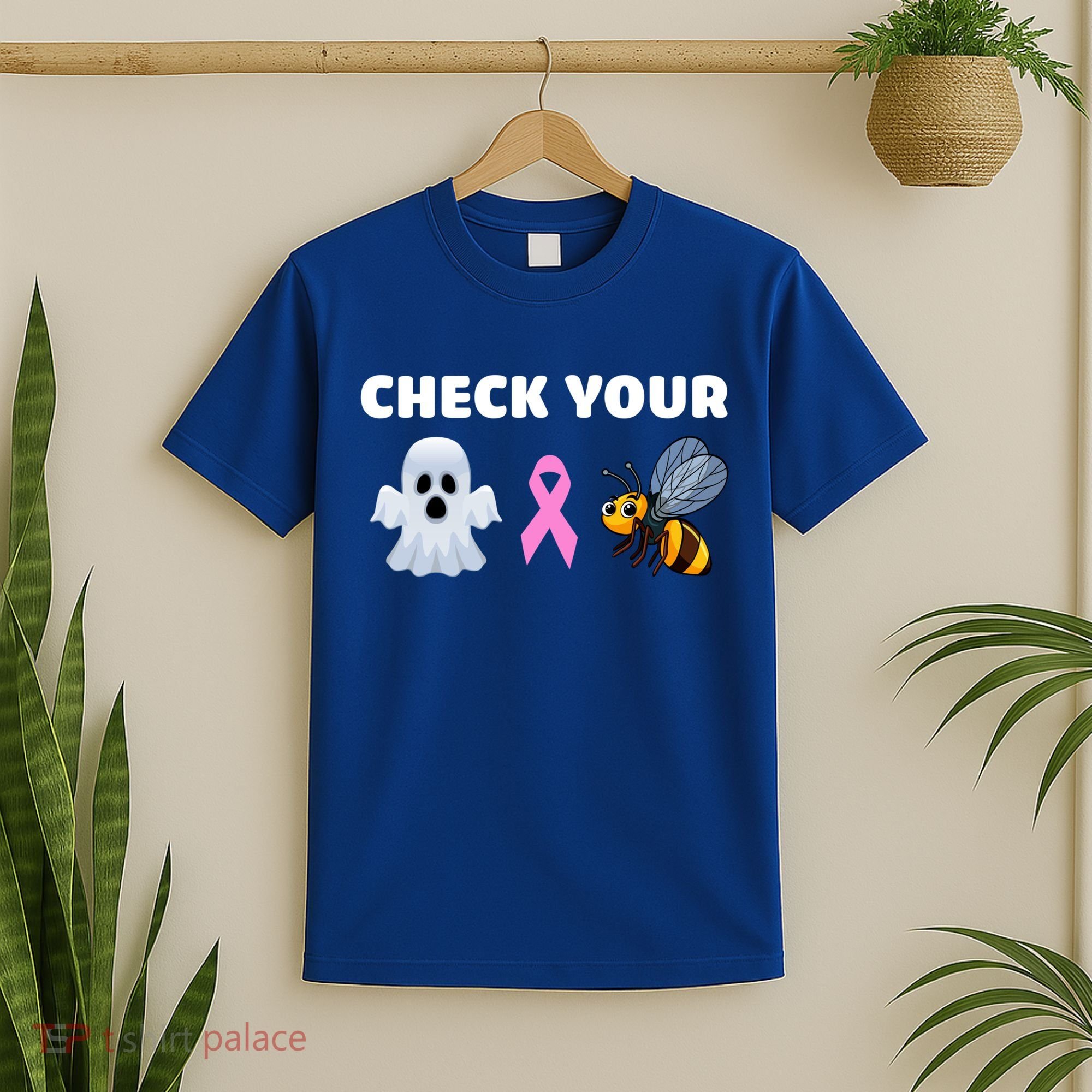 Check Your Boo Bees Funny Breast Cancer Awareness Halloween Gift T-Shirt