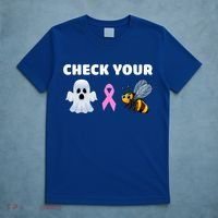 Check Your Boo Bees Funny Breast Cancer Awareness Halloween Gift T-Shirt thumb 5