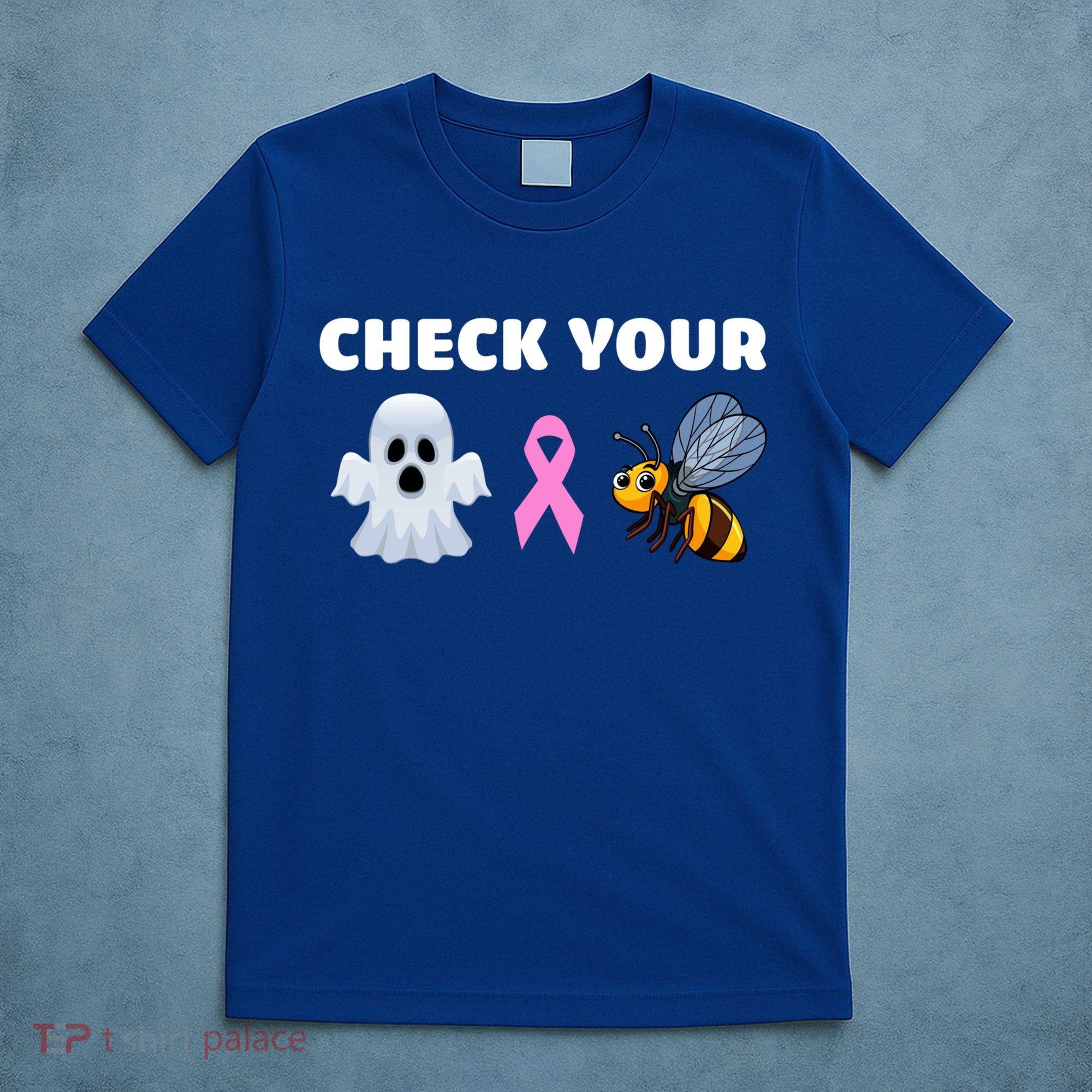 Check Your Boo Bees Funny Breast Cancer Awareness Halloween Gift T-Shirt