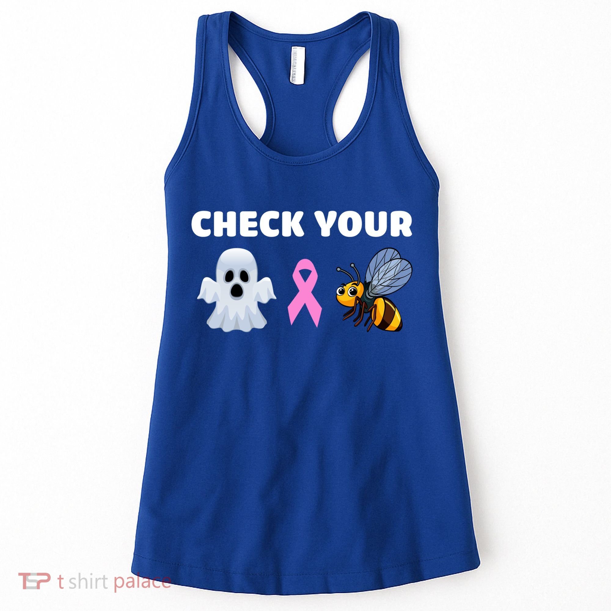 Check Your Boo Bees Funny Breast Cancer Awareness Halloween Gift Women's Tank Top