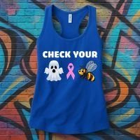 Check Your Boo Bees Funny Breast Cancer Awareness Halloween Gift Women's Tank Top thumb 3