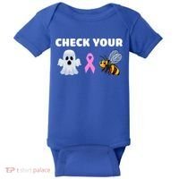 Check Your Boo Bees Funny Breast Cancer Awareness Halloween Gift Baby Bodysuit thumb 0