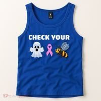 Check Your Boo Bees Funny Breast Cancer Awareness Halloween Gift Tank Top thumb 2