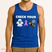 Check Your Boo Bees Funny Breast Cancer Awareness Halloween Gift Tank Top thumb 3
