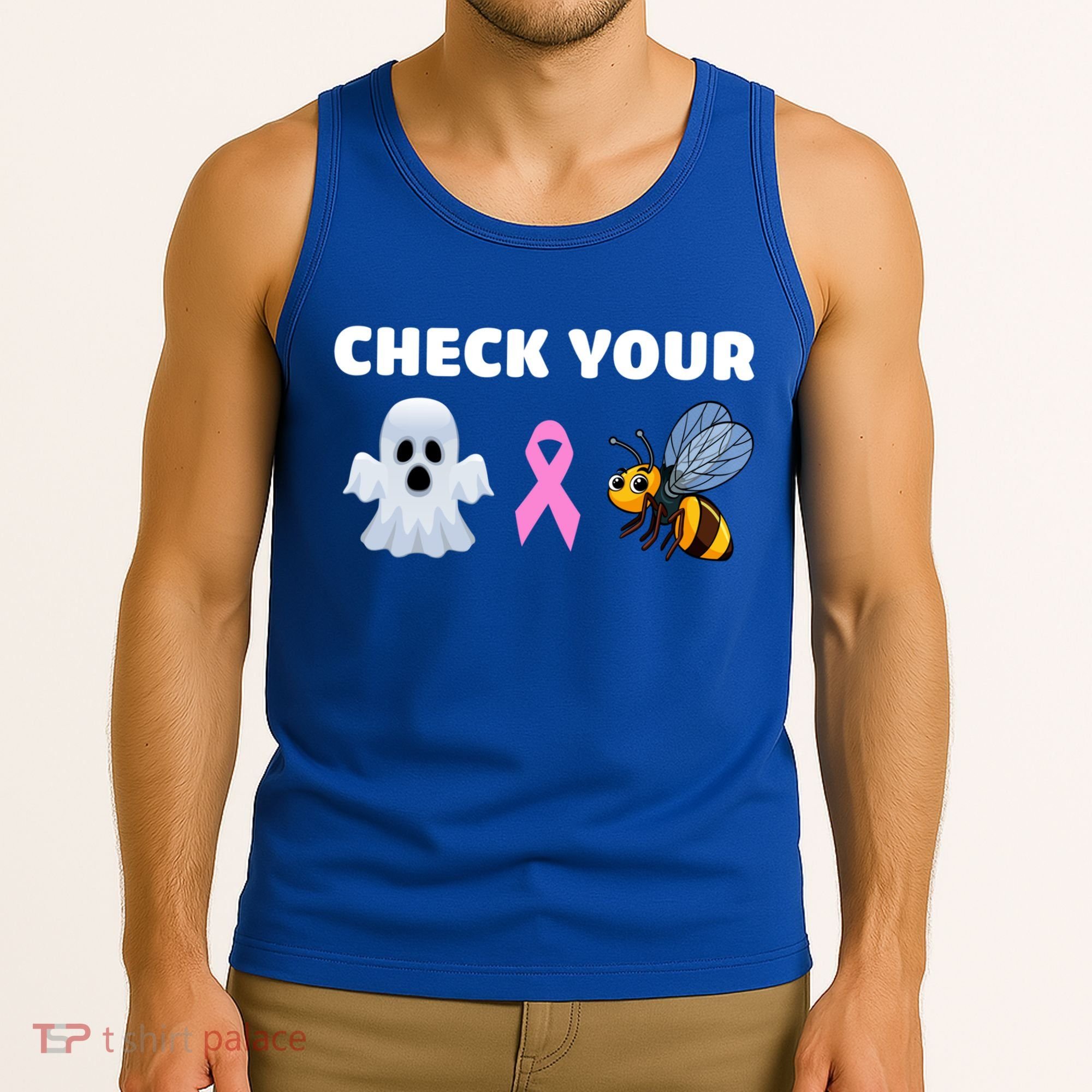 Check Your Boo Bees Funny Breast Cancer Awareness Halloween Gift Tank Top