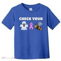 Check Your Boo Bees Funny Breast Cancer Awareness Halloween Gift Toddler T-Shirt thumb 0