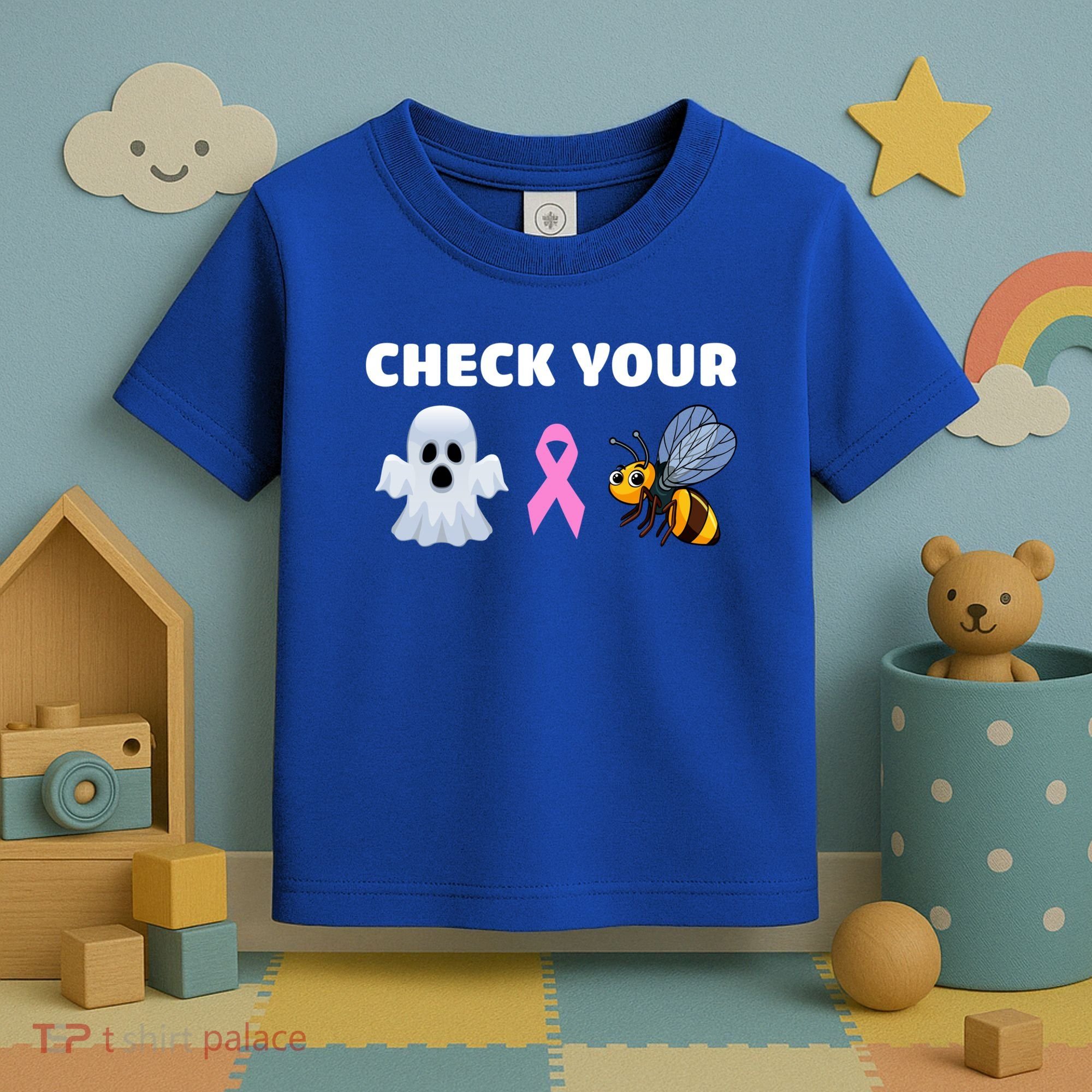 Check Your Boo Bees Funny Breast Cancer Awareness Halloween Gift Toddler T-Shirt