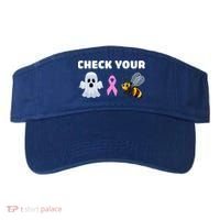 Check Your Boo Bees Funny Breast Cancer Awareness Halloween Gift Visor thumb 0