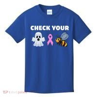 Check Your Boo Bees Funny Breast Cancer Awareness Halloween Gift Kids T-Shirt thumb 0