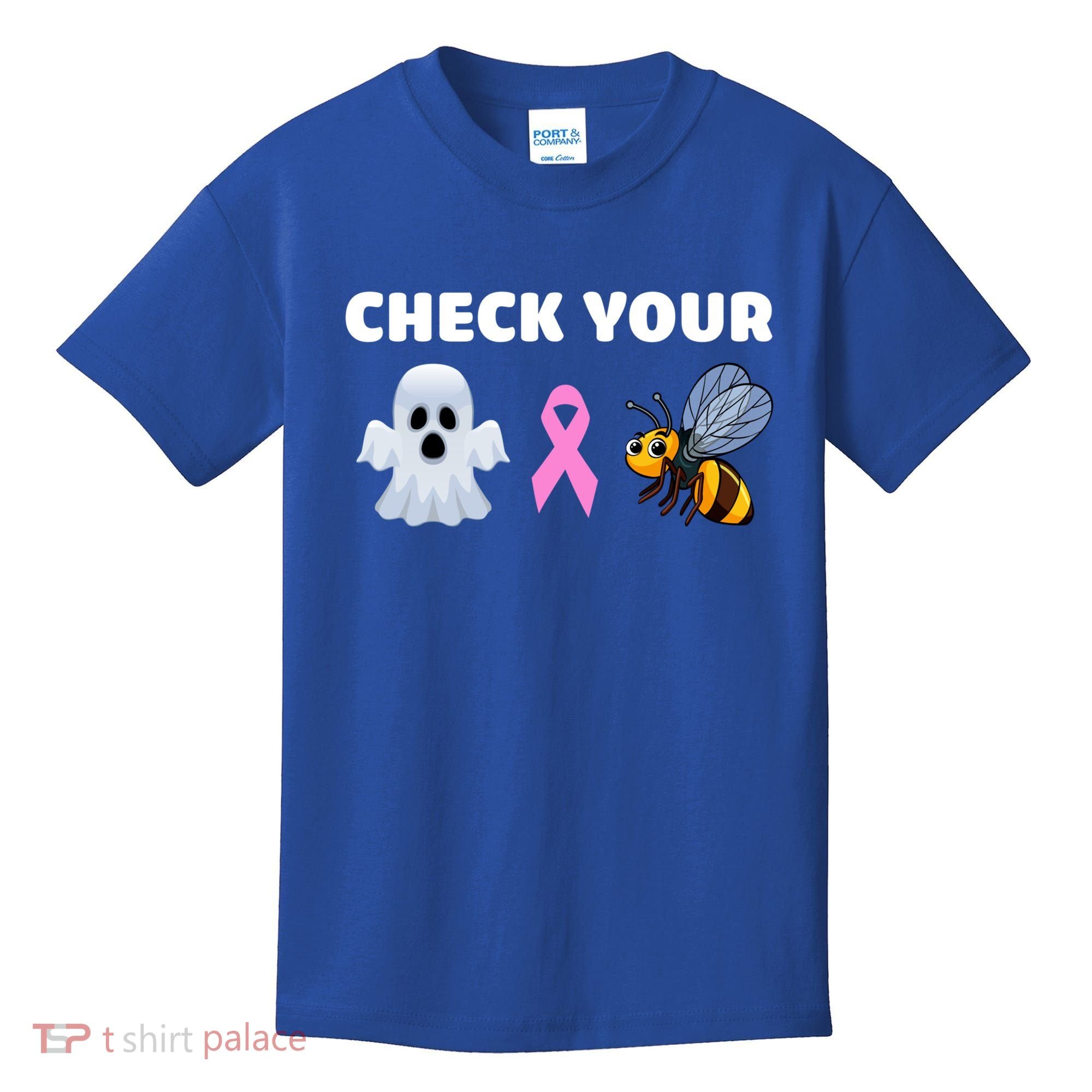 Check Your Boo Bees Funny Breast Cancer Awareness Halloween Gift Kids T-Shirt