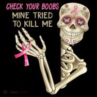 Check Your Boobs Mine Tried To Kill Me Skeleton Sweatshirt thumb 3