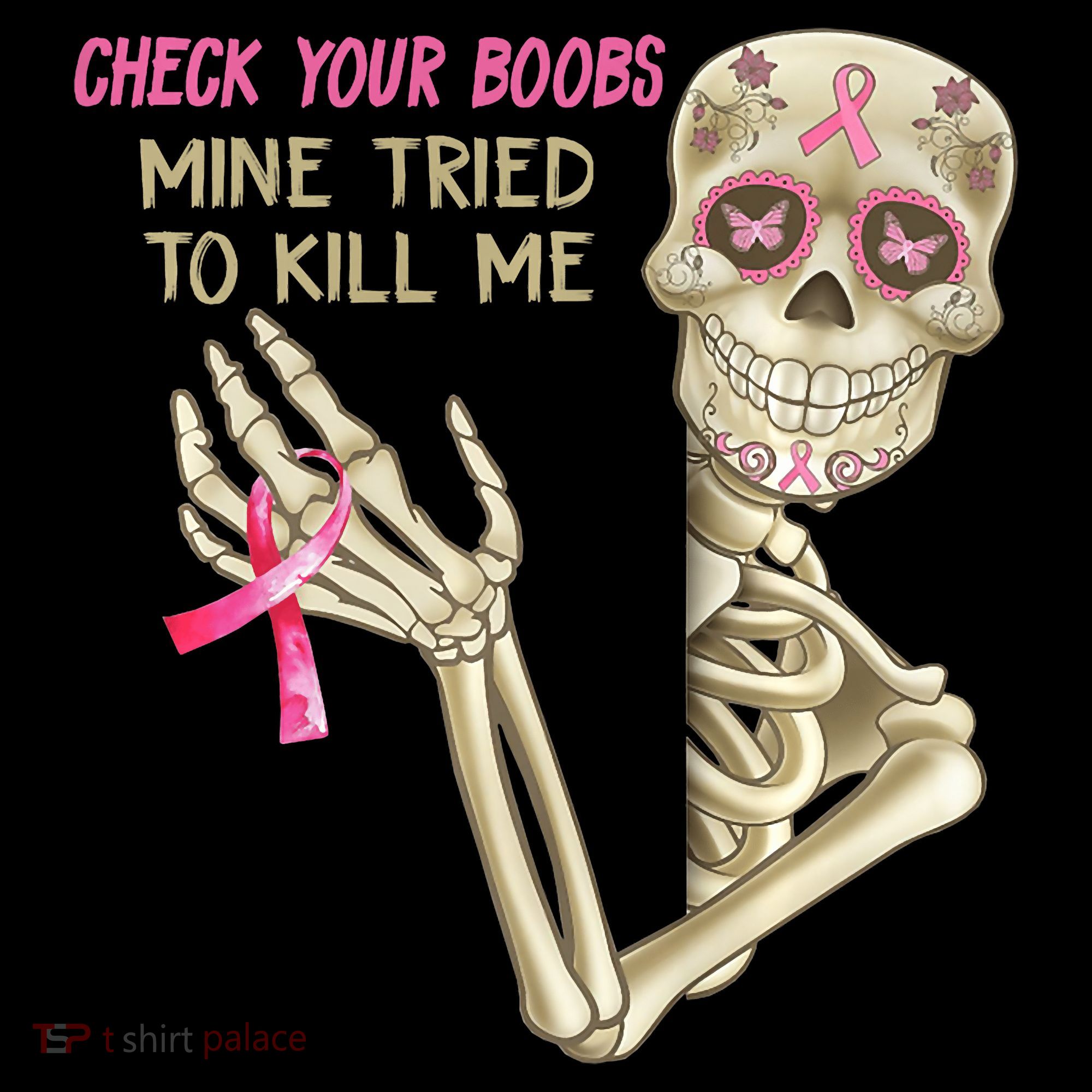 Check Your Boobs Mine Tried To Kill Me Skeleton Sweatshirt