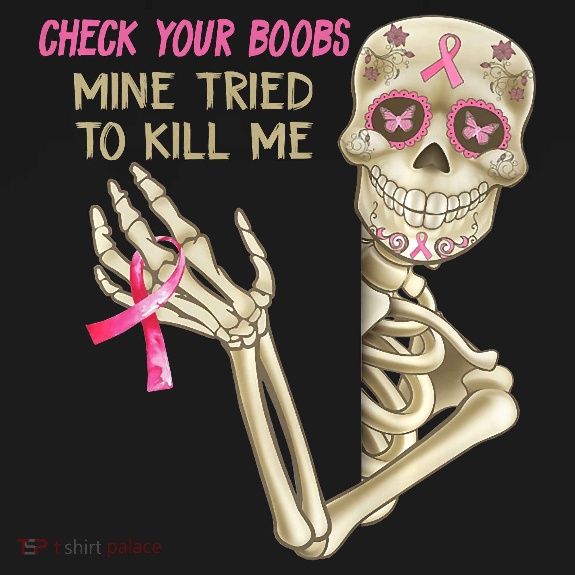 Check Your Boobs Mine Tried To Kill Me Skeleton Polo