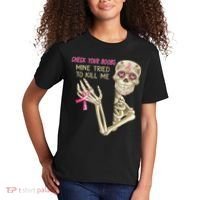 Check Your Boobs Mine Tried To Kill Me Skeleton Kids T-Shirt thumb 2