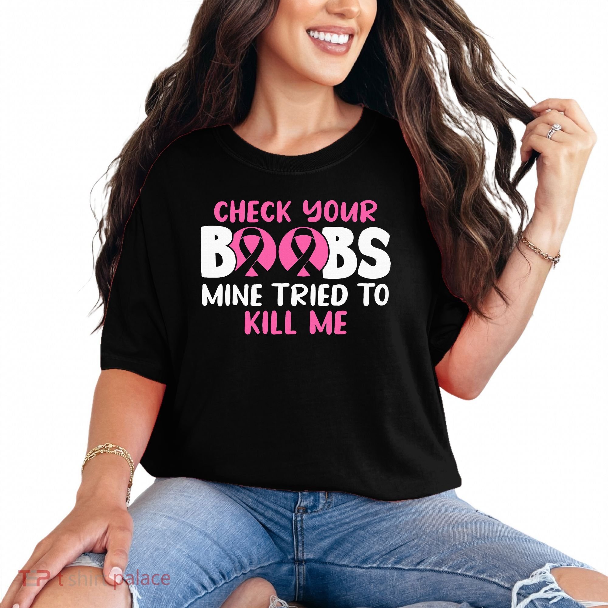Check Your Boobs Mine Tried To Kill Me Comfort Colors T-Shirt