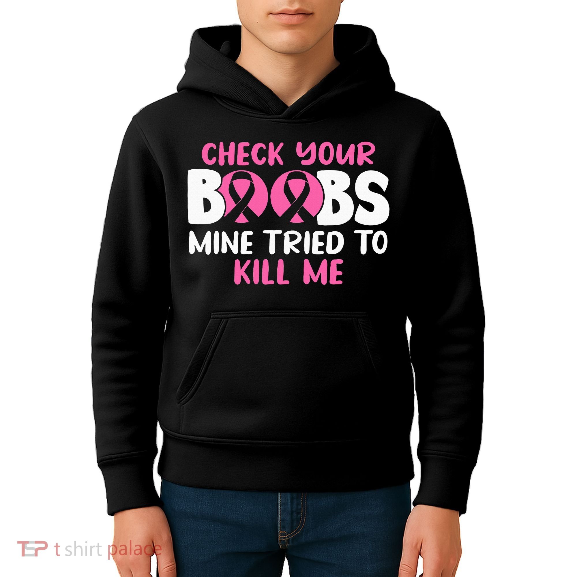 Check Your Boobs Mine Tried To Kill Me Kids Hoodie