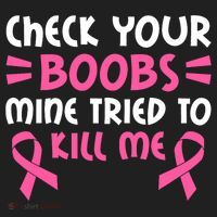 Check Your Boobs Mine Tried To Kill Me Ribbon Beanie thumb 2