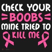 Check Your Boobs Mine Tried To Kill Me Ribbon Coaster thumb 2