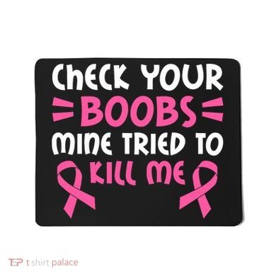 Check Your Boobs Mine Tried To Kill Me Ribbon Mousepad