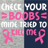 Check Your Boobs Mine Tried To Kill Me Ribbon Kids Colorblock Raglan Jersey thumb 2