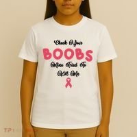 Check Your Boobs Mine Tried To Kill Me Breast Cancer T-Shirt thumb 4