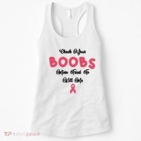 Check Your Boobs Mine Tried To Kill Me Breast Cancer Women's Tank Top thumb 0