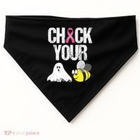 Check Your Boo Bees Funny Breast Cancer Halloween Gift USA-Made Doggie Bandana thumb 0