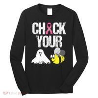 Check Your Boo Bees Funny Breast Cancer Halloween Gift Long Sleeve Shirt thumb 0