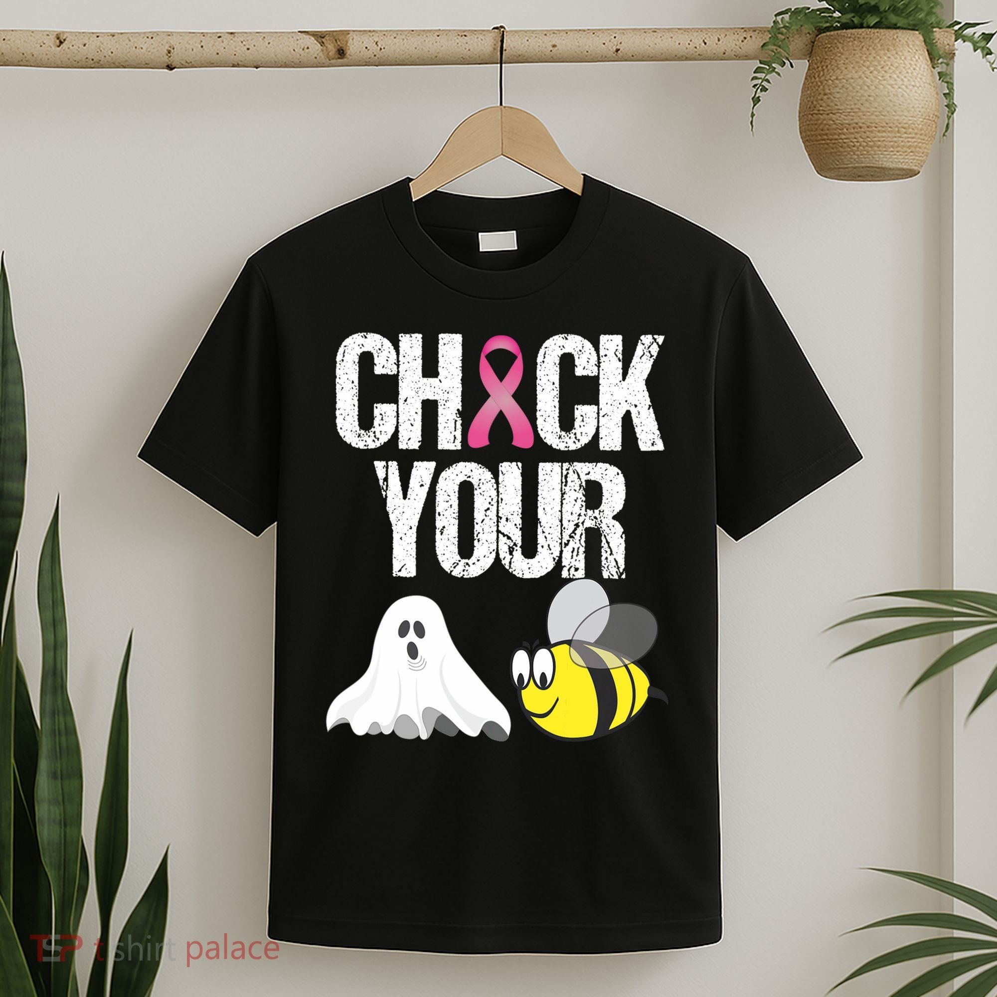 Check Your Boo Bees Funny Breast Cancer Halloween Gift T-Shirt