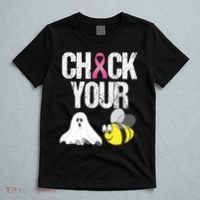 Check Your Boo Bees Funny Breast Cancer Halloween Gift T-Shirt thumb 5