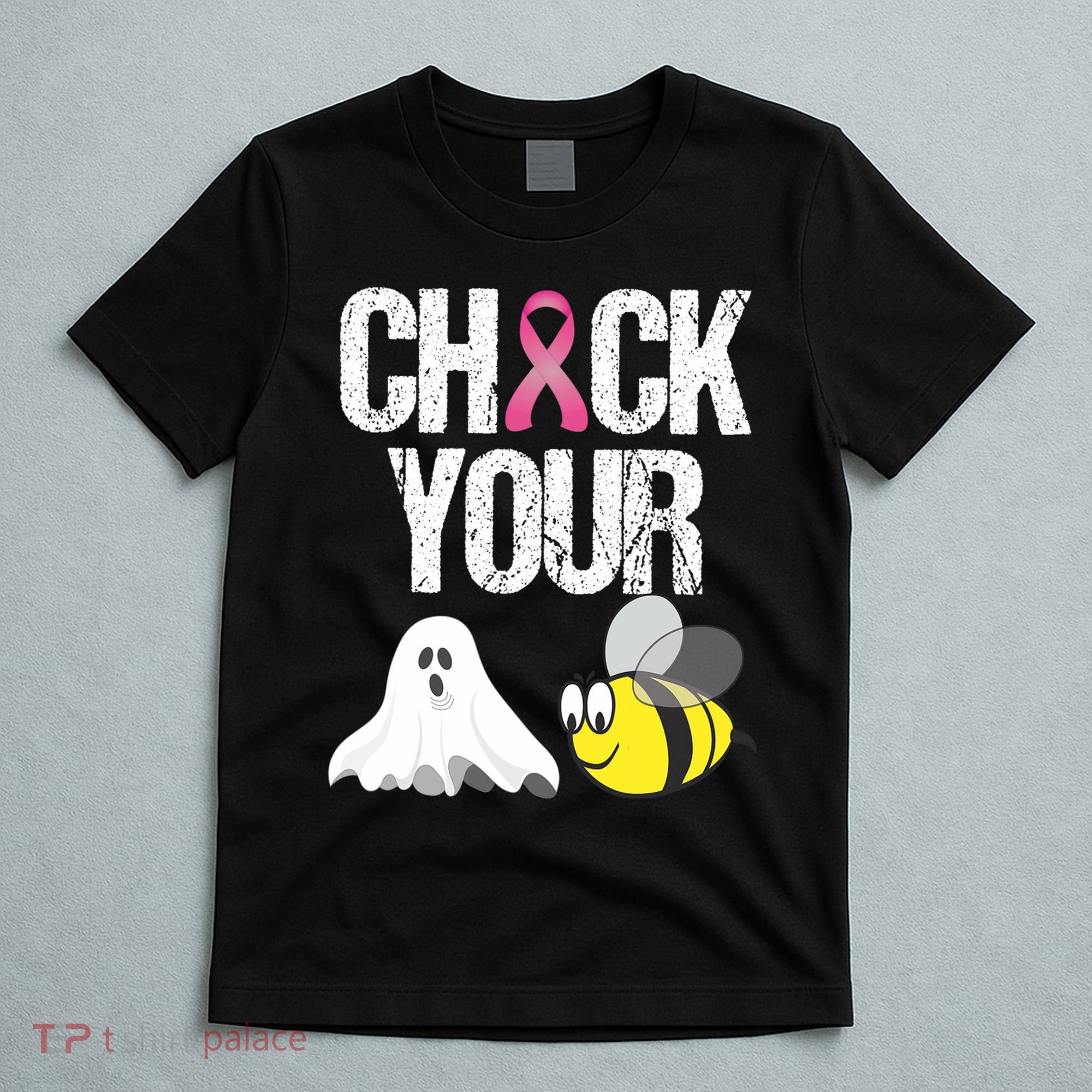 Check Your Boo Bees Funny Breast Cancer Halloween Gift T-Shirt