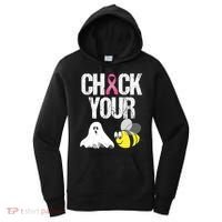 Check Your Boo Bees Funny Breast Cancer Halloween Gift Women's Hoodie thumb 0