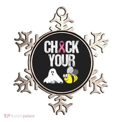 Check Your Boo Bees Funny Breast Cancer Halloween Gift Ornament