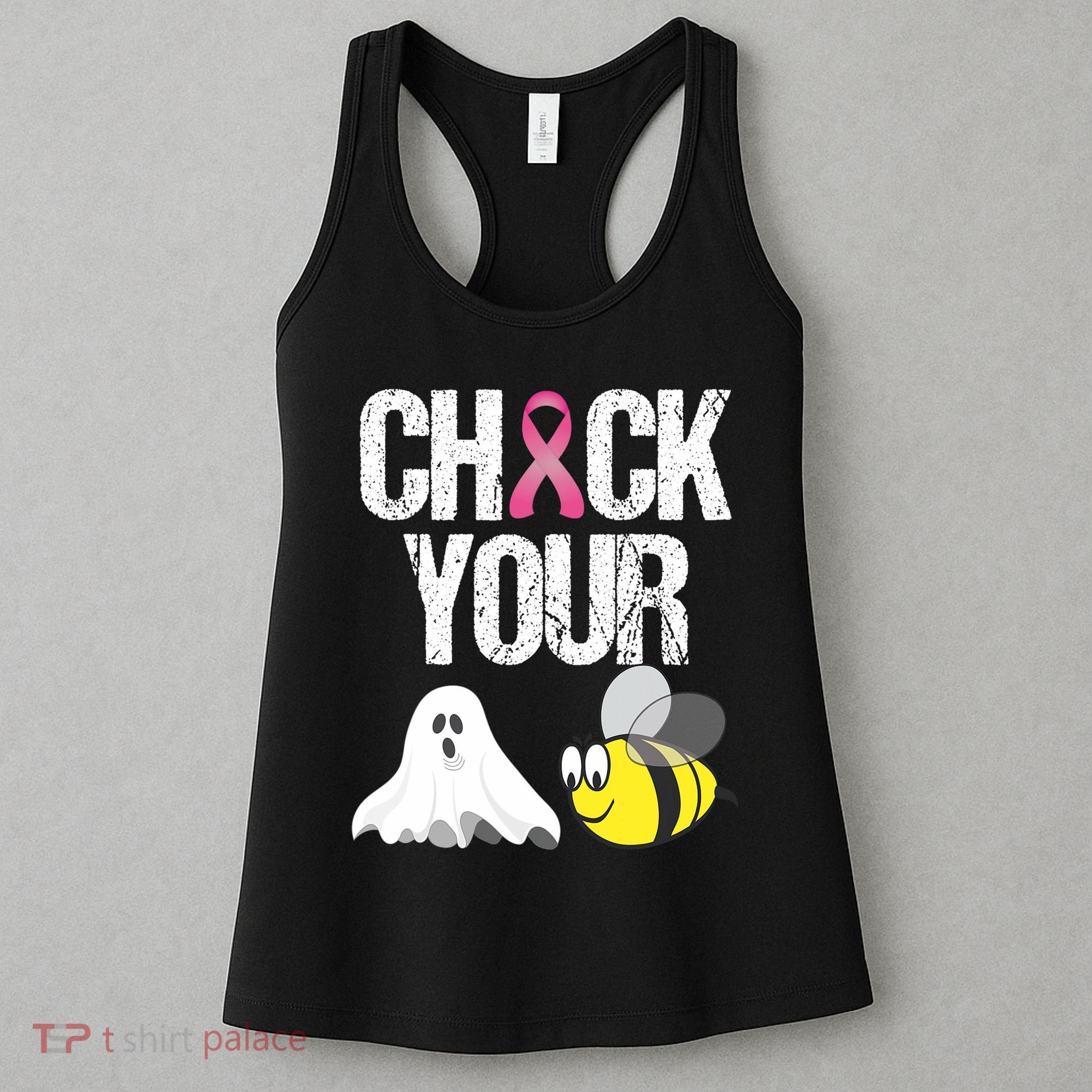 Check Your Boo Bees Funny Breast Cancer Halloween Gift Women's Tank Top