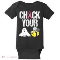 Check Your Boo Bees Funny Breast Cancer Halloween Gift Baby Bodysuit thumb 0