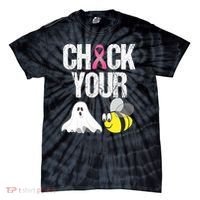 Check Your Boo Bees Funny Breast Cancer Halloween Gift Tie-Dye T-Shirt thumb 0