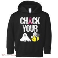 Check Your Boo Bees Funny Breast Cancer Halloween Gift Toddler Hoodie thumb 0