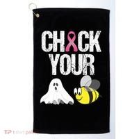 Check Your Boo Bees Funny Breast Cancer Halloween Gift Golf Towel thumb 0