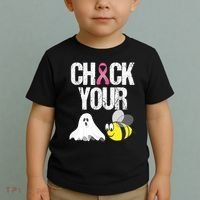 Check Your Boo Bees Funny Breast Cancer Halloween Gift Toddler T-Shirt thumb 2