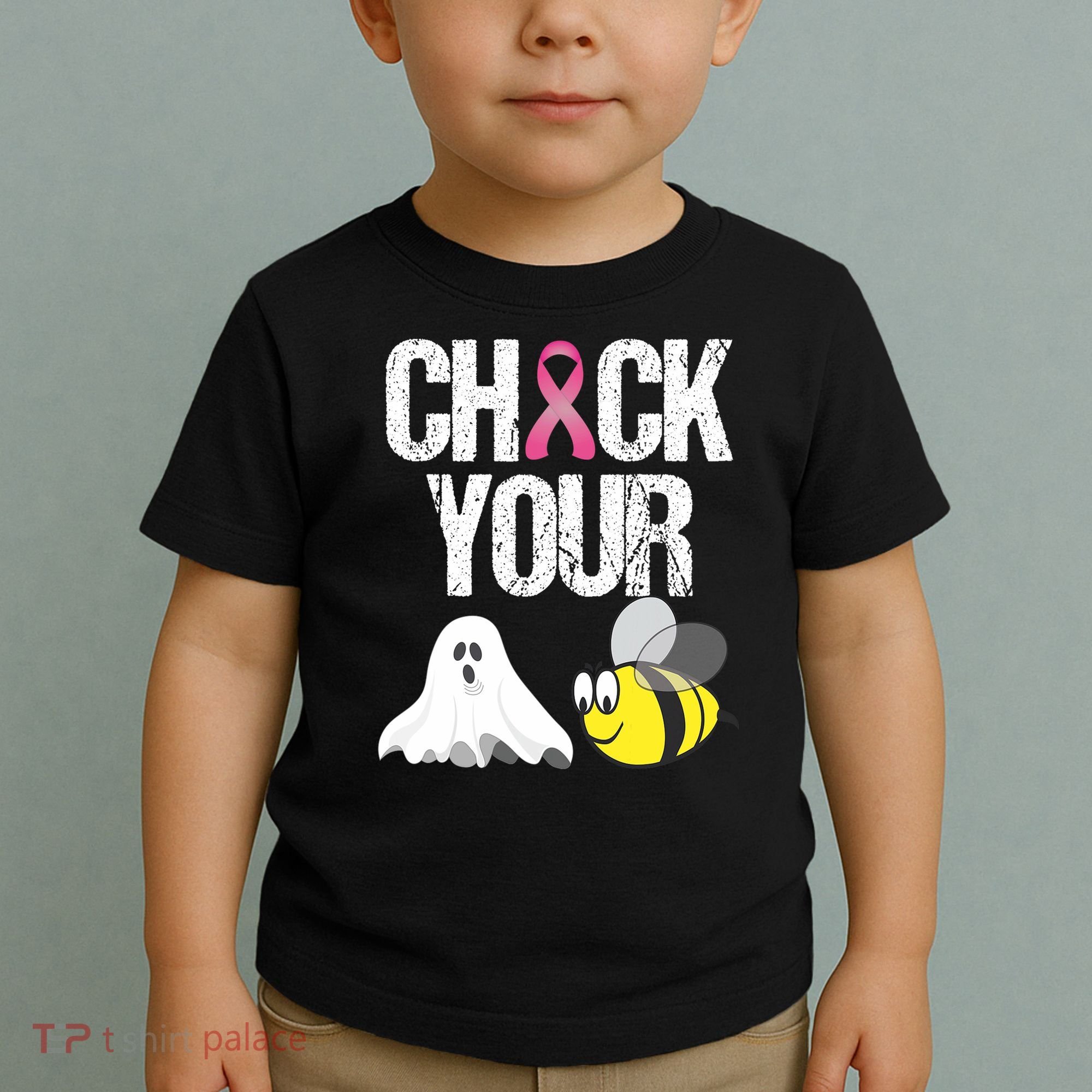 Check Your Boo Bees Funny Breast Cancer Halloween Gift Toddler T-Shirt