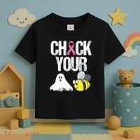 Check Your Boo Bees Funny Breast Cancer Halloween Gift Toddler T-Shirt thumb 3