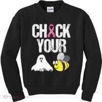 Check Your Boo Bees Funny Breast Cancer Halloween Gift Kids Sweatshirt thumb 0