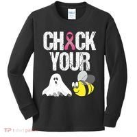 Check Your Boo Bees Funny Breast Cancer Halloween Gift Kids Long Sleeve Shirt thumb 0