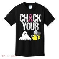 Check Your Boo Bees Funny Breast Cancer Halloween Gift Kids T-Shirt thumb 0