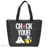 Check Your Boo Bees Funny Breast Cancer Halloween Gift Tote Bag thumb 0