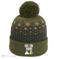 Check Your Boo Bees Funny Breast Cancer Halloween Gift The Baniff Cuffed Pom Beanie thumb 0